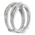 thumbnail image 6 of 14K White Gold Ring Band Wedding Diamond Round Guard, Size 9, 6 of 6