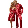 thumbnail image 3 of Fvwitlyh Pyjama pour Couples en Soie et Matériau Coolmax pour une Vie Décontractée à la Maison Rouge, TG, 3 of 5