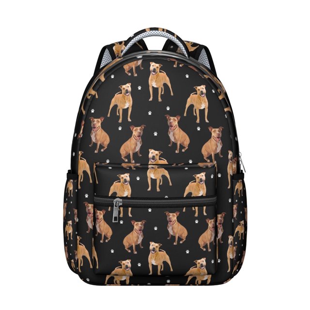 Floral Dog Design Backpack with Boho Aesthetic, Featuring Hand-Drawn Dog Graphics, Ideal for School and Travel