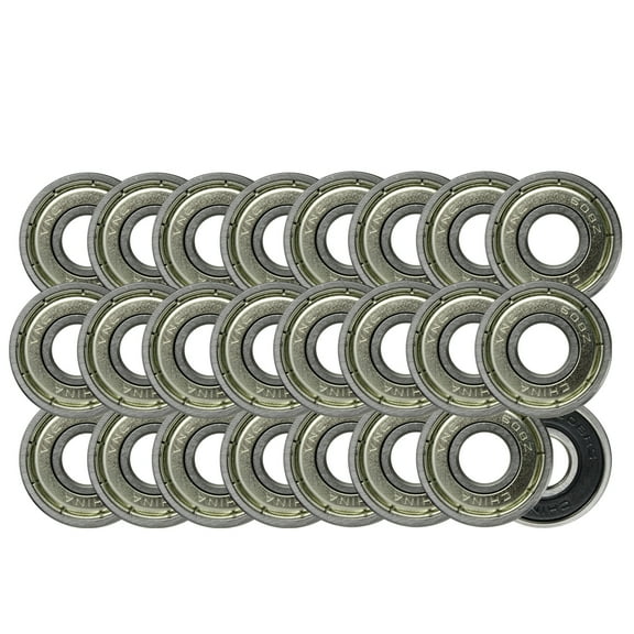 608ZZ Precision Skateboard Bearings 8x22x7mm Double Shielded Silver (Pack of 30)