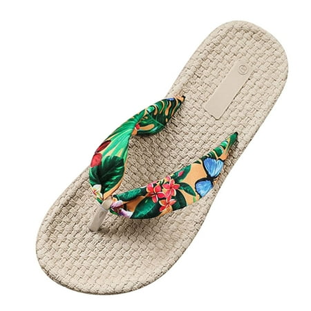 

Qufokar Womens Flip Flops Size 9 Flip Flop Womens Women S And And Rubber Bohemian Cloth Bottom Belt Flip Flops Fashion Summer Spring Slippers Women S Slipper