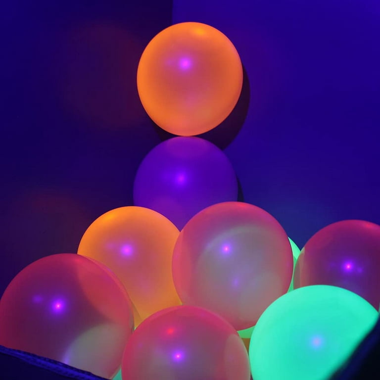 100 Pack Neon Glow Party Balloons 12inch UV Blacklight Reactive