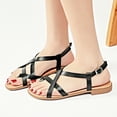 thumbnail image 5 of Ataiwee Women's Flat Slide Sandals - Casual Multiple Straps Criss Cross Thong Flat Summer Shoes., 5 of 7