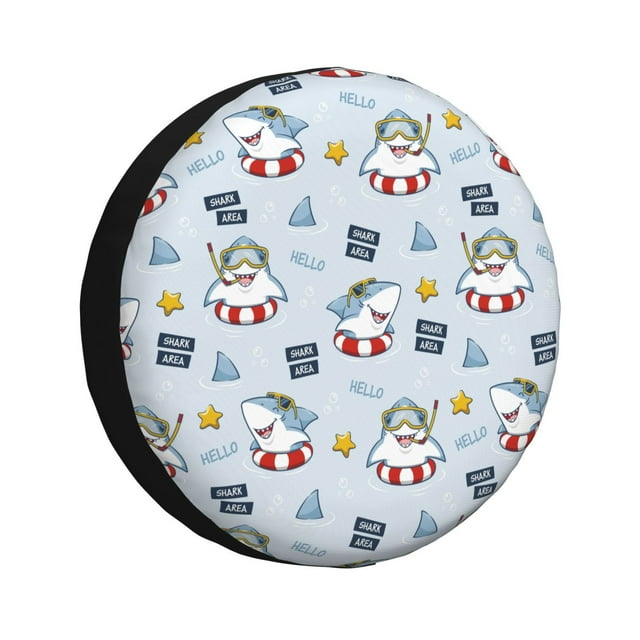 Lukts Swimming Shark for Tire Covers,Waterproof, Dust-proof, Universal Fit for Trailers & SUVs - Ultimate Protection in One-16 inch