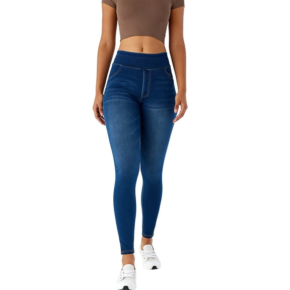 CHEEREAM Womens Tight Jeans High Waist Mid Length Skinny Denim Pants With Pockets Streetwear Trousers Casual Summer Fitted Strech