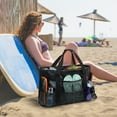 thumbnail image 5 of Loritta Beach Bag for Women Foldable Large Tote Bag with Multiple Pockets Waterproof Mesh Bag Portable for Summer Beach Picnic Camping, 5 of 7