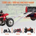 thumbnail image 5 of Pinypikaka Aluminum Ramps, 1500lbs Folding Loading Ramps for Pickup Trucks Bed, Trailers Ramp with Load Straps for UTV, Dirt Bike, ATV, Lawn Mowers, Trucks, Cargo Trailer, 5 of 7