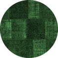 thumbnail image 1 of Ahgly Company Indoor Round Patchwork Emerald Green Transitional Area Rugs, 3' Round, 1 of 4