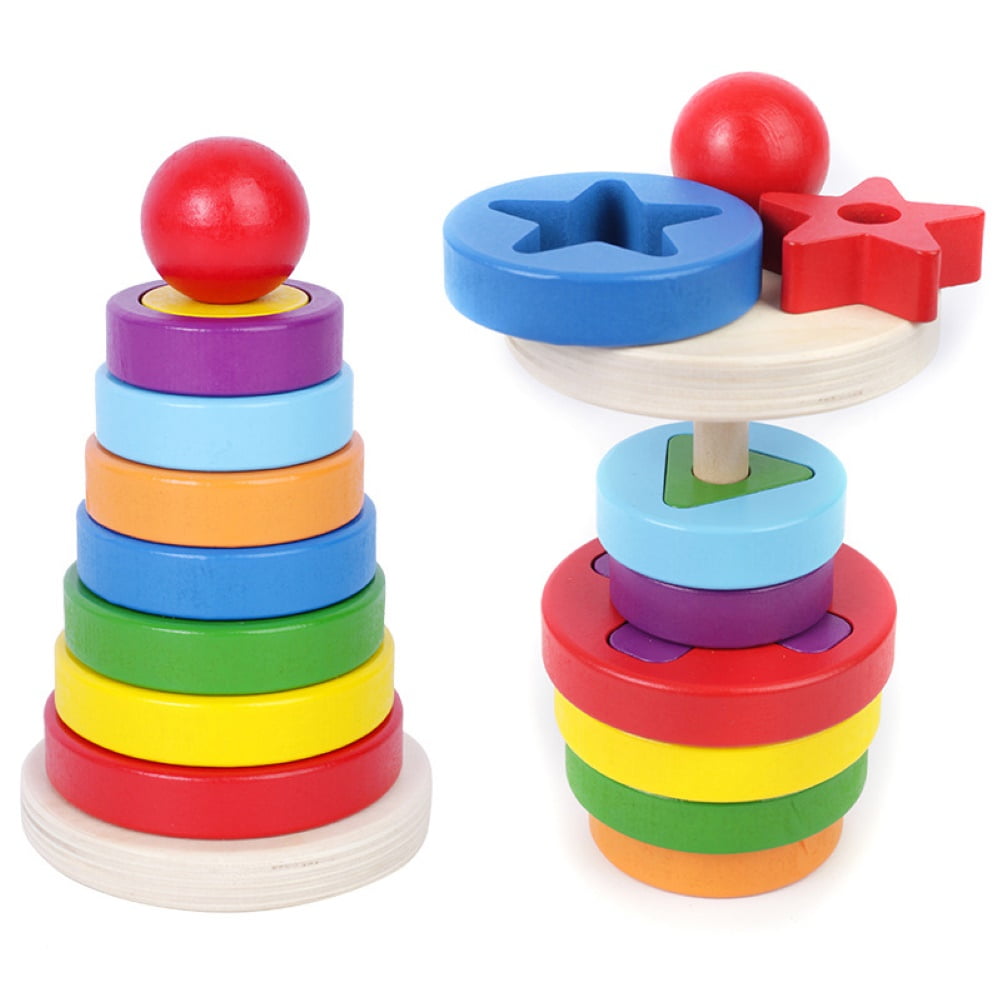 Details about   Baby Boy Girl Wooden Toys Colorful Building Blocks Puzzle Baby Educational Toy
