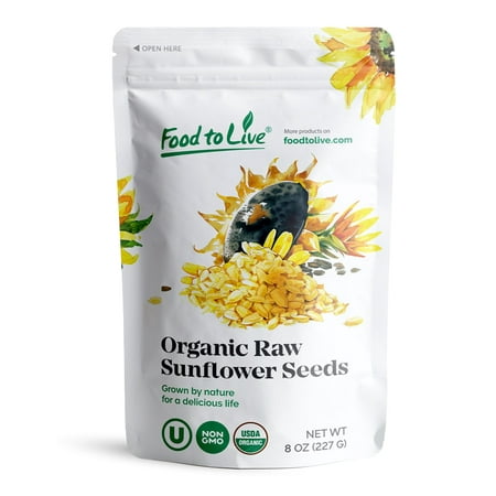 Organic Raw Sunflower Seeds 0.5 Pounds — Non-GMO Raw Kosher Vegan Sproutable — by Food to Live