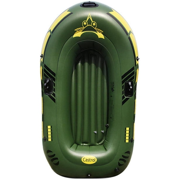 Inflatable Boat, Thickened 2 3 People Folding Portable Drifting Boat Kayak Fishing  Boat, Inflatable Boat with Oars Pump Safety Rope Cushion for Lake Pool  Adults Kids 
