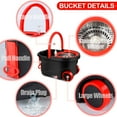 thumbnail image 3 of Spinning Mop Bucket, 360° Easy Spin Mop & Bucket System with Wringer, Mop and Bucket Set, 3 Microfiber Mop Heads, Black, 3 of 7