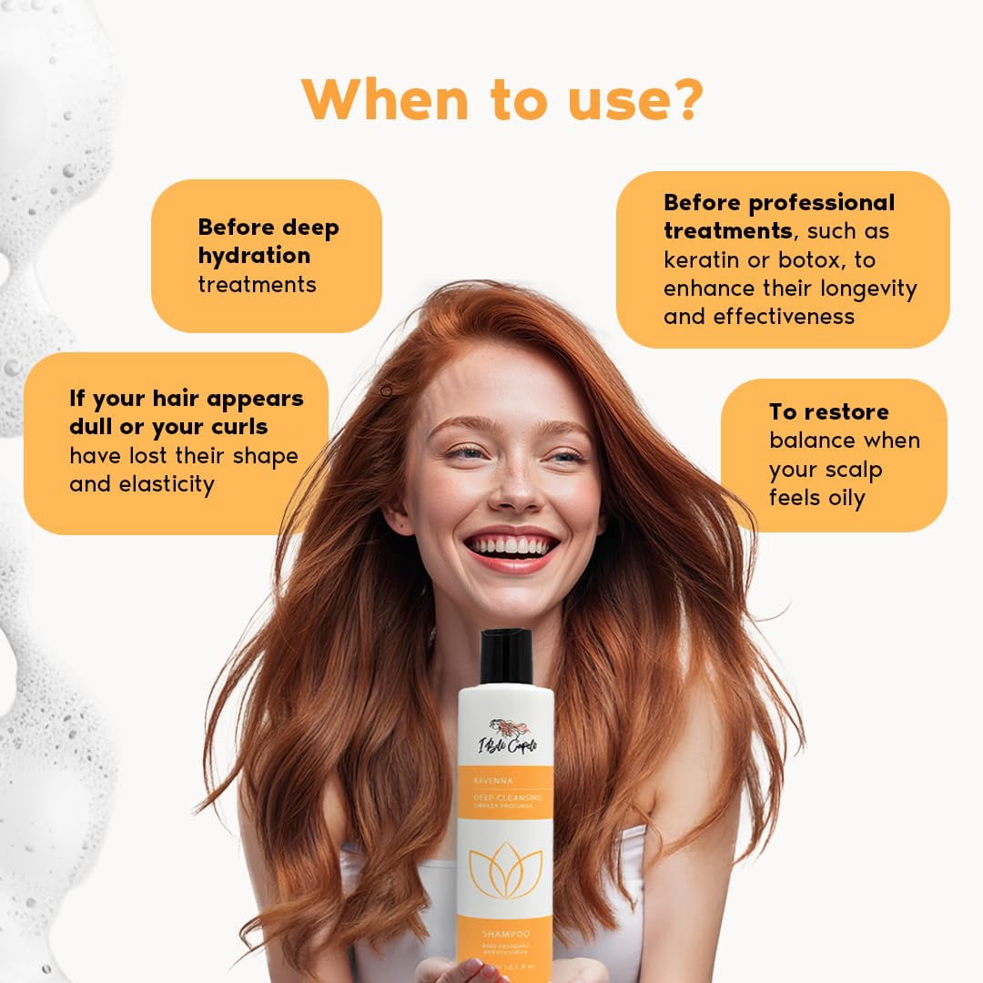 I Belli Capelli Ravenna B-tox Organic Smoothing Mask, Repair Oil, and Deep Cleansing Anti-Residue Shampoo – Complete Hair Straightening System for All Hair Types