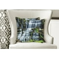 thumbnail image 4 of Ambesonne Tropical Throw Pillow Cover 2 Pack, Waterfall Jungle Rural, 18", Green White, 4 of 6