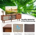 thumbnail image 6 of Costway Bamboo TV Stand Console Table with PE Rattan  Door & 2 Drawers for TV up to 65" Brown, 6 of 11