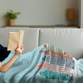 thumbnail image 3 of Amsterdam Soft Flannel Fleece Throw Blanket, Illustration of Snowy Town Panoramic Landscape in Holland, Cozy Plush for Indoor and Outdoor Use, 50" x 70", Pale Blue and Multicolor, by Ambesonne, 3 of 5
