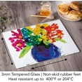 thumbnail image 4 of CounterArt Lovitude Flowers Decorative 3mm Heat Tolerant Tempered Glass Cutting Board 15" x 12" Made in the USA Dishwasher SafeA, 4 of 8