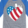 thumbnail image 3 of Peanuts - Snoopy On Flag Heart - Toddler & Youth Raglan Graphic T-Shirt, 3 of 5