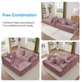 thumbnail image 6 of Puremind 106" L-Shaped Sectional Sofa with Left Facing Chaise, Corduroy Comfy Cloud Couch, Sectional Couch with Deep Seat for Living Room, Pink, 6 of 8