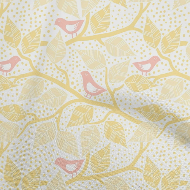 oneOone Cotton Jersey Yellow Fabric Asian Block Craft Projects Decor Fabric Printed By The Yard 58 Inch Wide