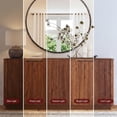 thumbnail image 5 of EHANCIS 63" Fluted Sideboard Buffet Cabinet, Modern Storage Cabinet with 4 Doors and Adjustable Shelves for Dining Room, Kitchen, Living Room (Walnut), 5 of 6