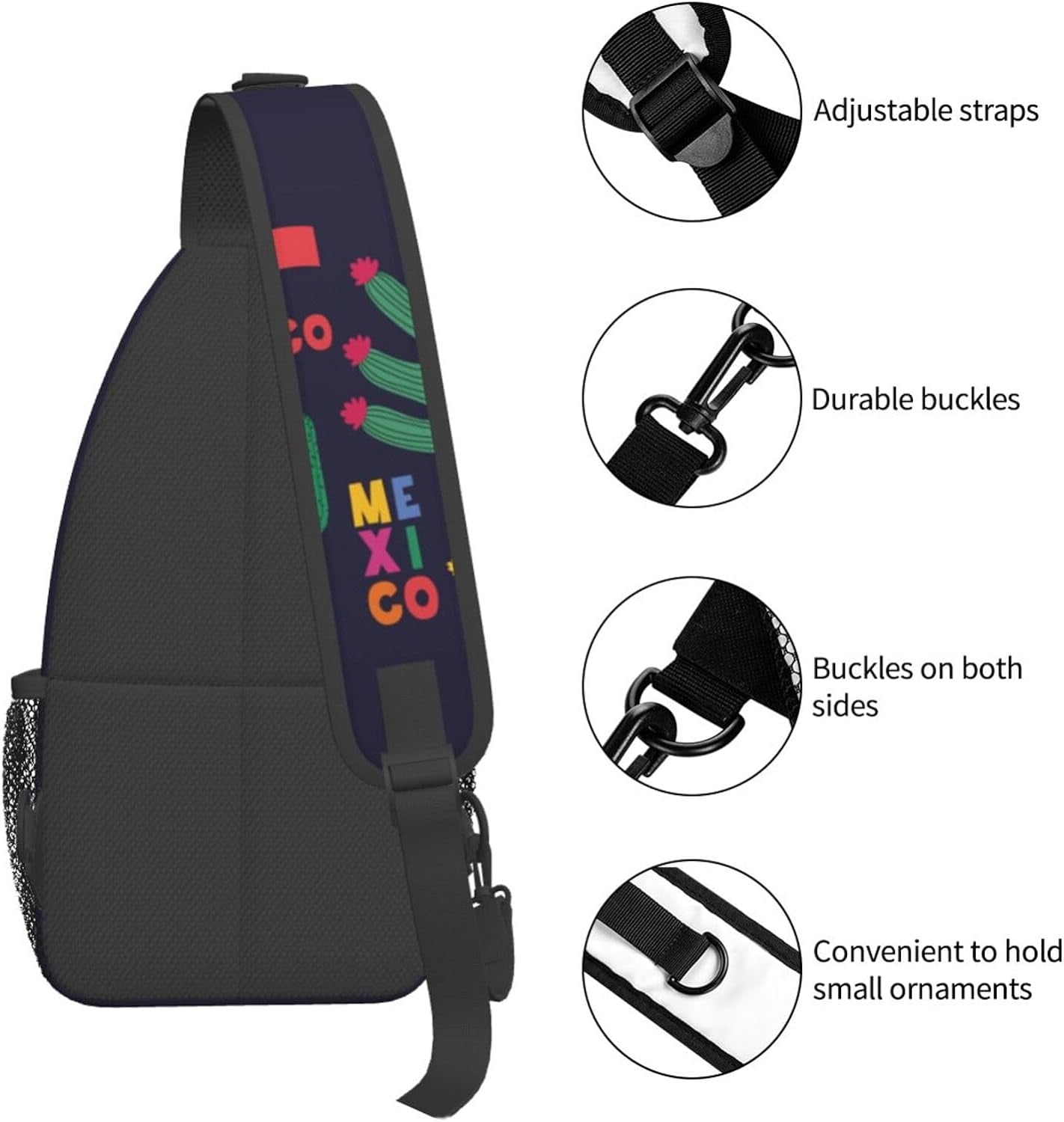 Mexico Hispanic Mexico Independence Day 2023 Sling Bag Crossbody Hiking Travel Chest Bags Backpack Shoulder Daypack for Women Men