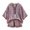 d-648Purple302, variant on MEZZALL Girls Boho Striped 2 Piece Outfit Set, V Neck Batwing Sleeve Striped Blouse & Elastic Waist Pocket Shorts Matching Suit, Lightweight Breathable Vacation Outfit for Girls Boho Clothes Sets