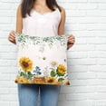 thumbnail image 2 of Eucalyptus Leaves Pillow Covers 20x20 Inch Decorative Throw Pillow Cover, Sunflowers Spring Watercolor Country Floral Bee Sofa Pillowcases Accent Cushion Case Home Decor Bedroom Living Room, 2 of 6