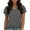 Gray, variant on Women's Summer Blouses Dressy Casual Flutter Short Sleeve V Neck Business Work T Shirts Loose Fit Trendy Cute Tops(White,XL)