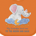 thumbnail image 4 of Inktastic My Grandpa Loves Me to the Moon and Back Elephant Family Boys or Girls Baby Bib, 4 of 4