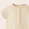 thumbnail image 5 of KPOPLK Baby Boy Clothes Infant Summer Casual Cartoon Print Romper Toddler Baby Plain Short Sleeve Bodysuit Jumpsuit Size 3-6 Months,Beige, 5 of 6