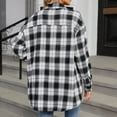 thumbnail image 4 of Wyzesi T-Shirt Rayé pour Femmes Coton Femmes Mode Imprimé à Carreaux Chemise Décontractée à Boutons Col Rabattu Chemise à Manches Longues Blouse T-Shirt de Noël Femmes, 4 of 5
