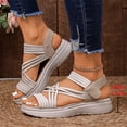 thumbnail image 6 of Women's Comfortable Walking Sandals with Elastic Strap Light Weight Casual Summer Sandals for Trendy Footwear,42, 6 of 6