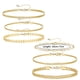 thumbnail image 2 of Juego de pulseras de cadena de cuentas de oro para mujer, pulsera de eslabones de cadena de oro fino y delicado chapado en oro real de 16 quilates, pulseras de oro ajustables apilables, joyería para, 2 of 5