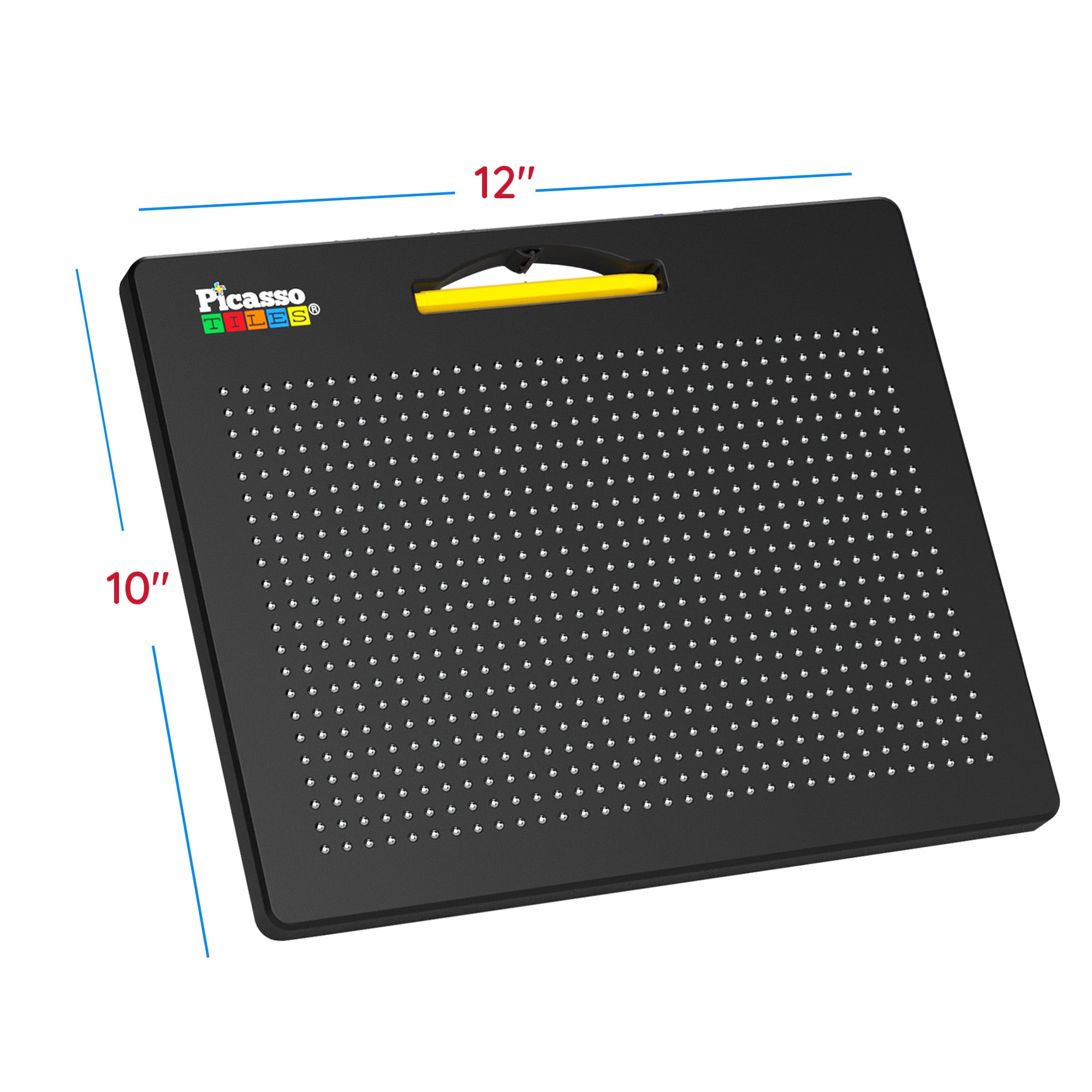 PicassoTiles Magnetic Drawing Board 748 Beads Pad, 12x10 Inch