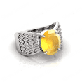 thumbnail image 4 of Shree Jewelrs Original Certified Natural Yellow Sapphire (Pukhraj) Ring - 8.00 Carat Certified Handcrafted Ring Jupiter Ring, PANCHDHATU Silver Plated Ring for Men and Women, 4 of 5