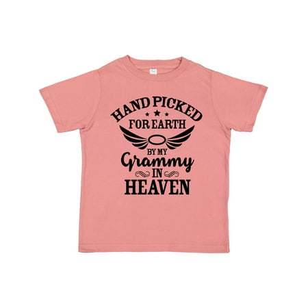 

Inktastic Handpicked for Earth by My Grammy in Heaven with Angel Wings Gift Toddler Boy or Toddler Girl T-Shirt