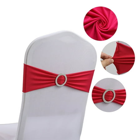 

Baocc home decor Hotel Wedding Banquet Chair Back Cover Decoration Bow Chair Cover Chair Streamer Elastic Strap Event & Party J