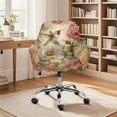 thumbnail image 2 of Xixirimido Hummingbird and Peony Pattern Swivel Office Armrest Chair Covers Stretch Dining Chair Cover, Mid-Back Desk Chair Slipcover Removable Accent Armchair Protector, 2 of 7