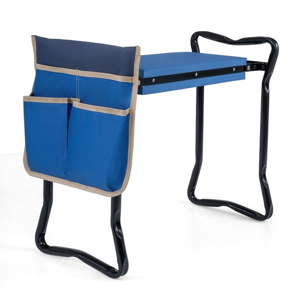 Costway Folding Sturdy Garden Kneeler Gardener Kneeling Pad & Cushion Seat Knee Pad Seat Blue
