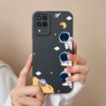 thumbnail image 1 of Case For Samsung A 12 M12 F12 Flower Astronaut Square Lens Protection Soft Liquid Silicone Back Cover For Samsung A12 A M F 12, 1 of 1