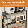 thumbnail image 4 of Farini 39" Kitchen Bakers Rack with Electrical Outlets, 5-Tier Microwave Stand & Coffee Bar Station with Storage for Kitchen Island, Black, 4 of 8