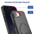 thumbnail image 4 of Allytechgroup Rugged Back Case for iPhone 16e, Compatible with MagSafe Full Body Protection Soft TPU Bumper Shockproof Anti-Scratch Magnetic Case with Kickstand for iPhone 16e, Black, 4 of 7