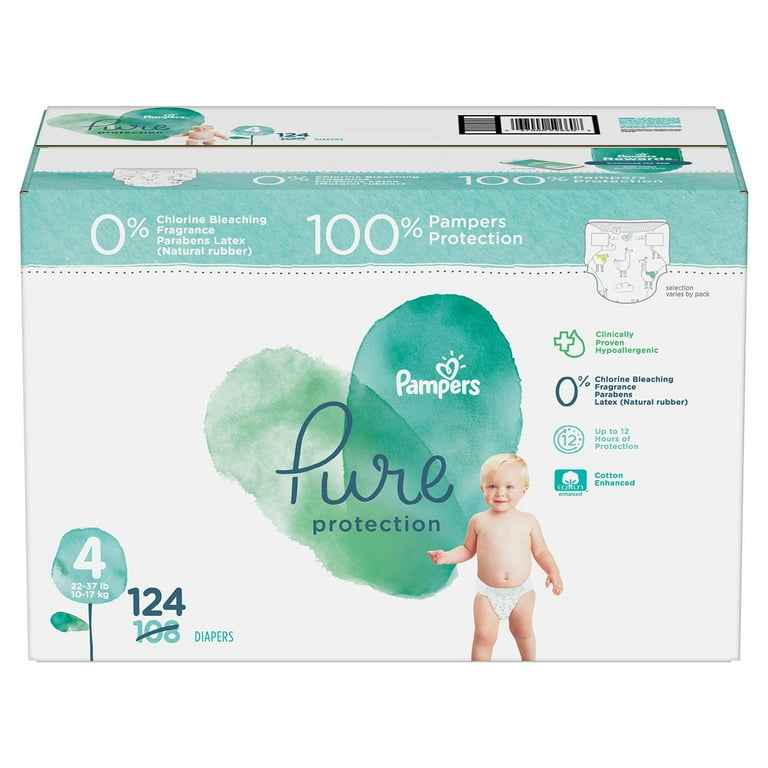 Pampers Pure Diapers Size 4, 104 Count (Select for More Options