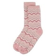 thumbnail image 6 of MeMoi Women's Zig Zag Stripes Aloe Infused Crew Socks - Womens - Female, 9-11, Blush, 6 of 6