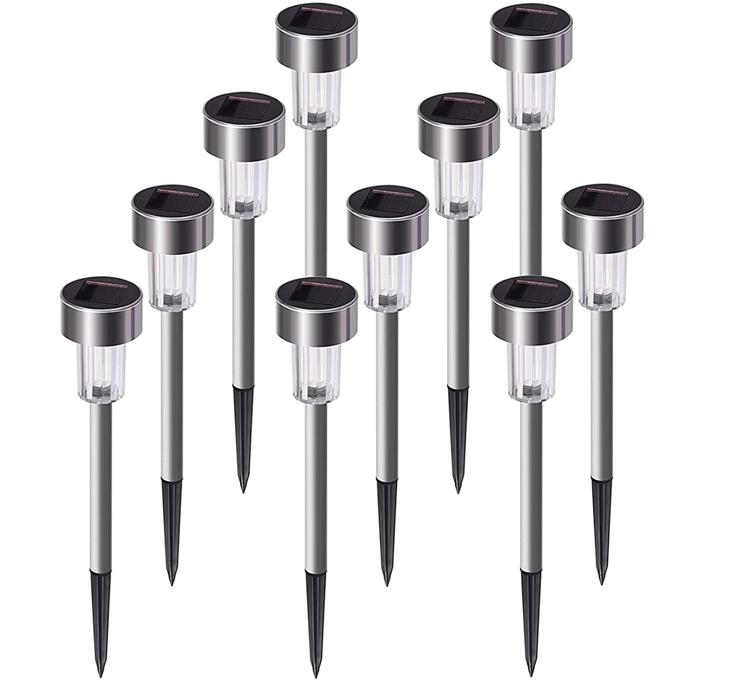Solar Lights Outdoor ,10PCS Stainless Steel Outdoor Solar Lights