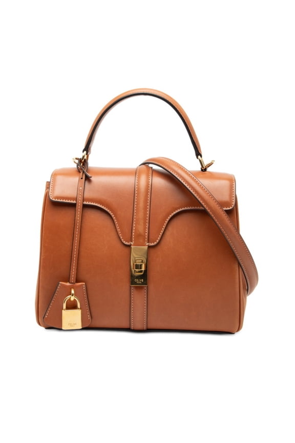 Pre-Owned Celine Small 16 Cze Shoulder Bag/Handbag, 2-Way, Brown Leather, Women's, CELINE