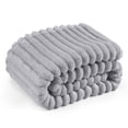 thumbnail image 1 of Manta Bedsure GentleSoft Cozy, forro polar de franela, doble, gris claro, 1 of 7