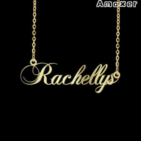 Initials Nameplate Custom Name Pendant Necklace Women Summer Gift Jewelry