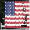 thumbnail image 4 of Ambesonne New York Shower Curtain, Liberty USA, 69"Wx84"L, Dark Coral White, 4 of 5